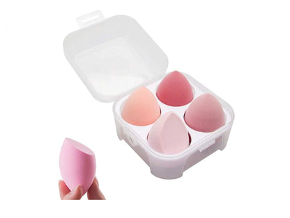 Sinen 4 Pcs Dry and Wet Use Makeup Sponge Set Blender Beauty Foundation Blending Sponge for Liquid Cream and Powder with Egg Holder Box