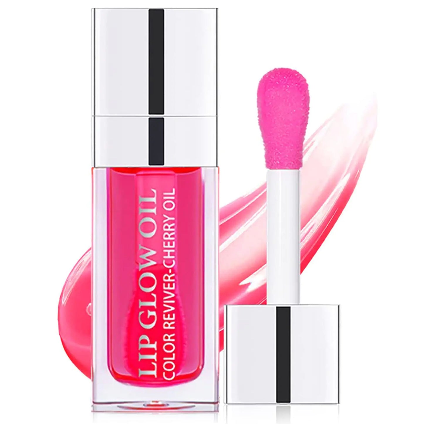 LLip Oil Hydrating Tinted Lip Balm Plump Lip Gloss Lip Care Transparent Toot Lip Oil Tinted (015# Cherry Red)