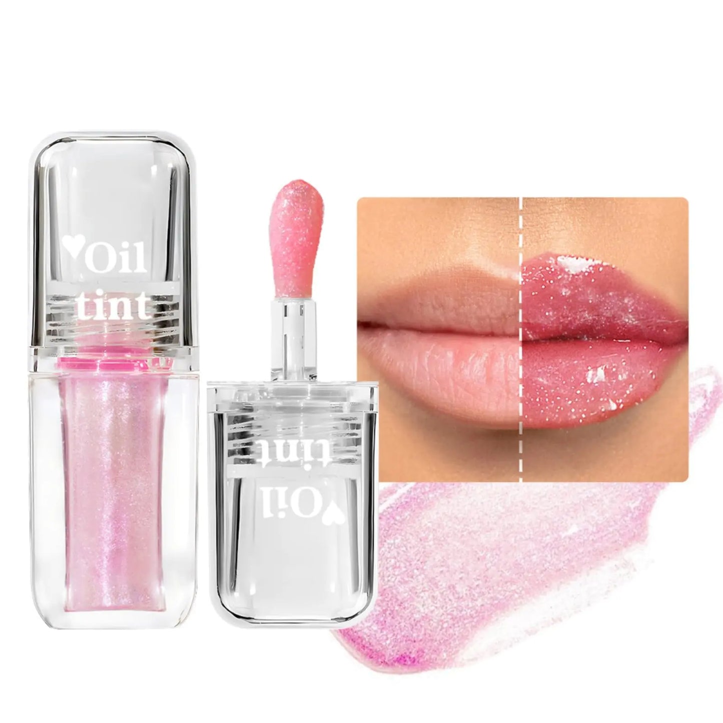Transparent Warm Changing Pearl Lip OilMagic Color Changing Lip OilMoisturizing And Moisturizing Lip Gloss Reducing Lip LinesHydrating Lip Glow Oil (04# Pearlescent Color Change Lip Oil)